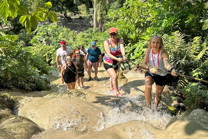 7 Hour Sticky Waterfall and Zipline Adventure - The waterfall climb: photos, footing, and how to enjoy the tiers