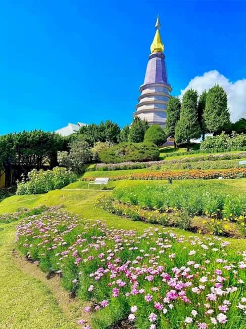 Chiang Mai Doi Inthanon Park Waterfall Pure Sightseeing Tour - Twin pagodas (Bhumibol and Sirikit): views, symmetry, and the story behind them