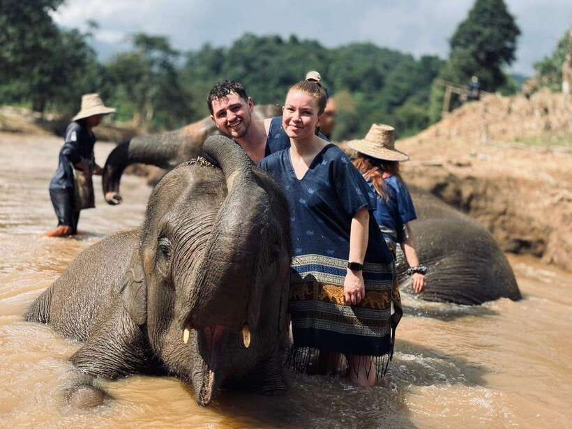 Chiang Mai: Elephant Sanctuary, Long Neck & Sticky Waterfall - Elephant sanctuary caretaker time: herbal treats and close feeding