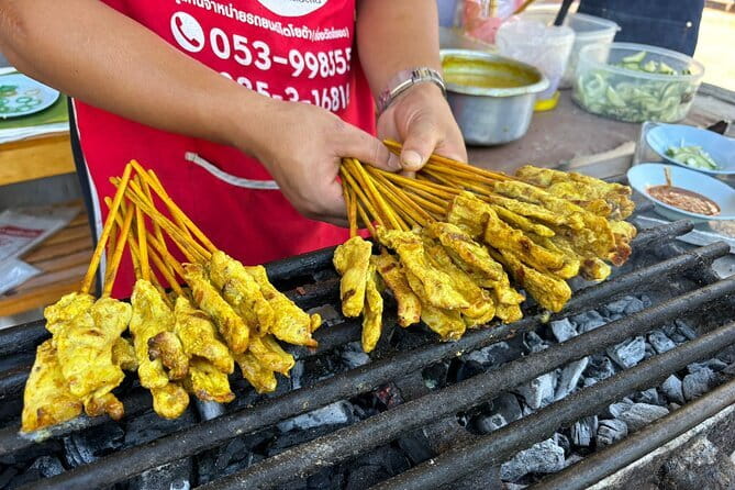 Chiang Mai Private Walking Tasting Tour with Secret Food Tours - Street-food start: banana-leaf sticky rice, satay, and fried snacks
