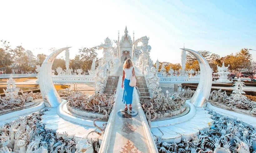 Chiang Mai: White Temple, Blue Temple, and Black House Tour - Wat Rong Khun (White Temple): white dragons, pure focus time