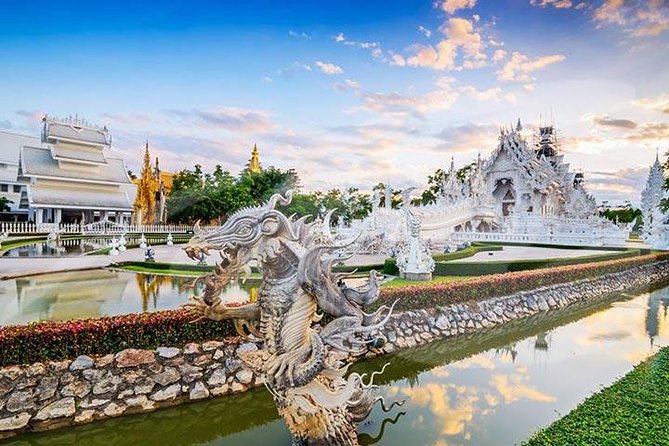 Chiang Rai and Golden Triangle Day Tour from Chiang Mai - Wat Rong Khun White Temple: glasswork, white plaster, and myth-you-can-see