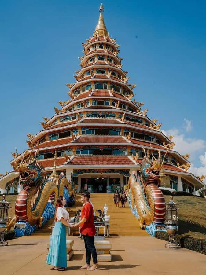 Chiang Rai IG Lalitta Cafe and White, Blue, Red Temples Tour - Wat Rong Suea Ten (Blue Temple): Quiet Architecture and Gold Accents