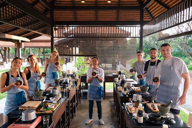Sunset Thai Cooking with Grandma - Farm & Evening Feast - Your open-air kitchen station during golden hour