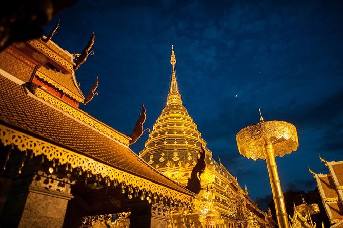 Wat Umong and Doi Suthep Temples Evening Tour - Doi Suthep after the climb: 309 stairs to the Golden Pagoda view